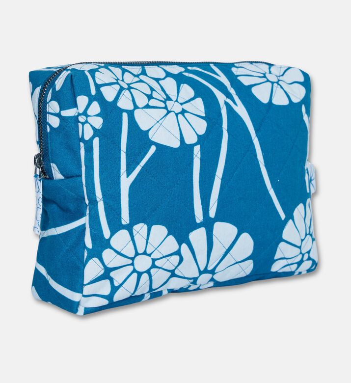 Karma on the Rocks Kiku Blue Medium Makeup Pouch, Packshot View