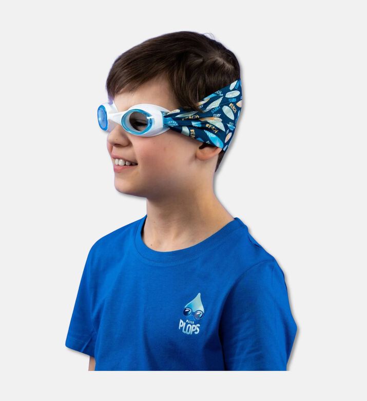 Water Plops White Junior Swimming Goggles Ultra-soft Band With Surf, Packshot View