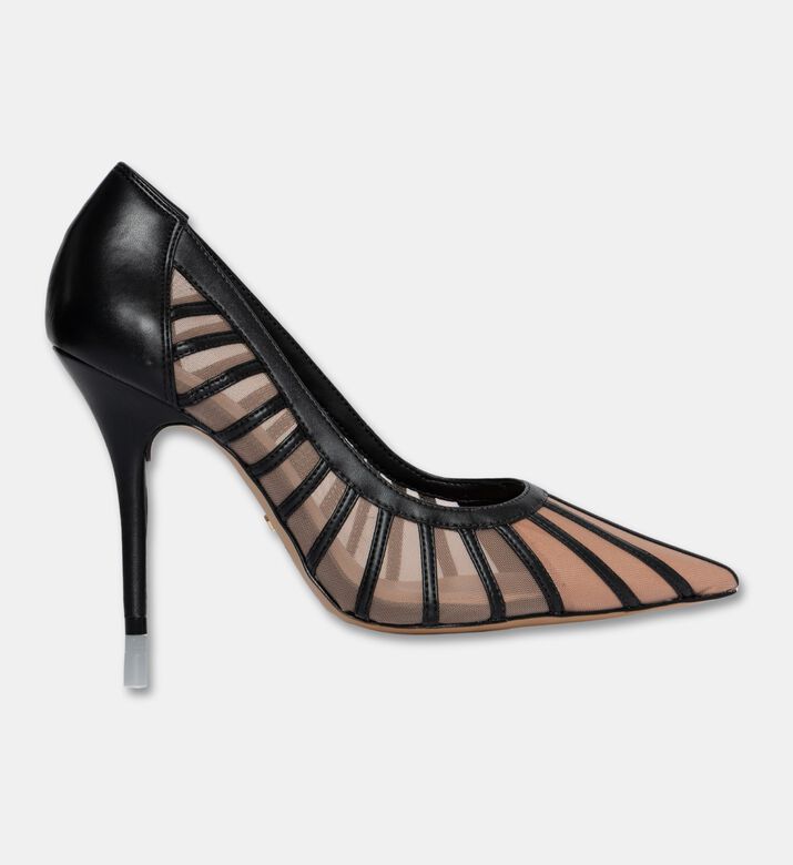 Arezzo Mesh-panel Pointed Pumps, Black, Eu-39, Packshot View