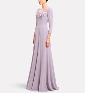Michael Cinco Floral-appliqu&eacute; Scoop-neck Evening Dress, Model View
