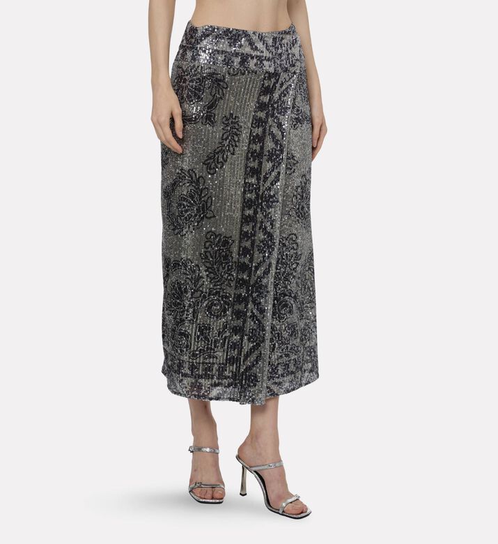 Ba and Sh Sequin Embellished Midi Skirt, Model View