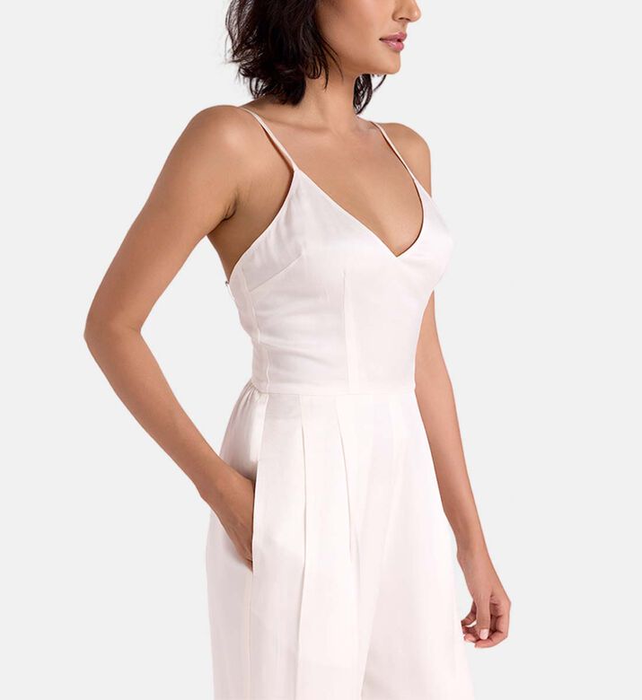 Savanna Silk Strappy Wide-leg Jumpsuit, Model View