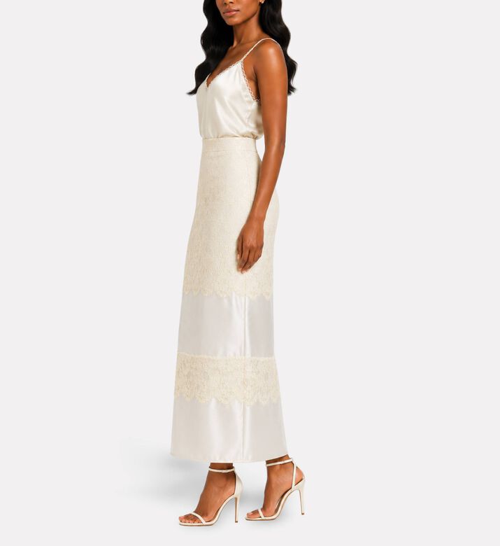 Savanna Lace Organza Pencil Skirt, Model View