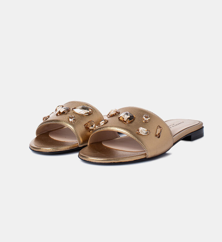 شبشب أنيتا مسطح مرصعة بأحجار الراين