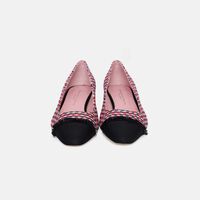 Striped Tweed Pointed-toe Pumps