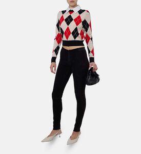 Alice and Olivia Diamond Pattern Long-sleeve Sweater, Model View