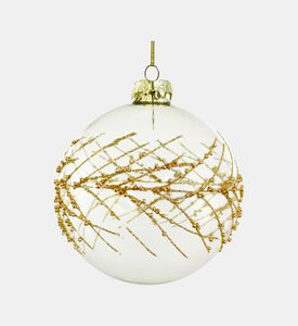 Glass Clear Gold Branch Glitter Ball