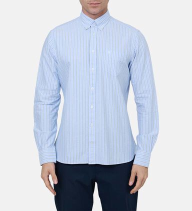 Pinstriped Long Sleeve Cotton Shirt