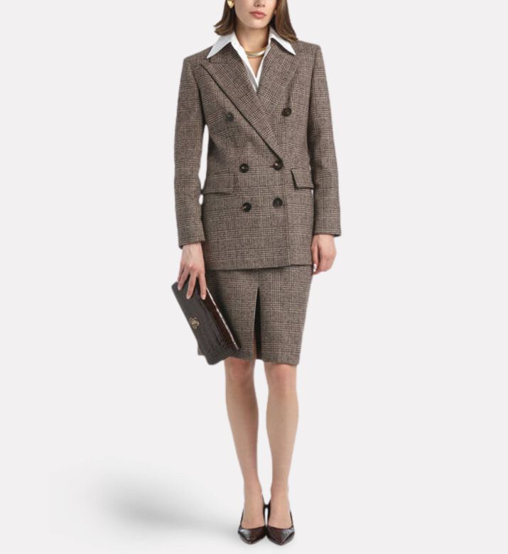 Luisa Spagnoli Fornaio Front Slit Knee-length Pencil Skirt, Model View