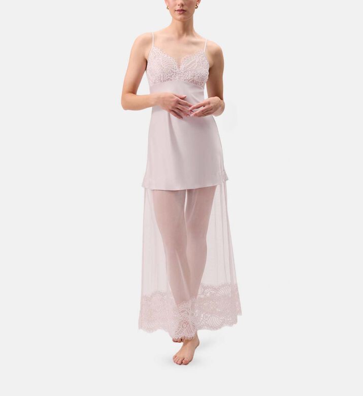 Rya Serenade Floral-embroidery Night Dress, Model View