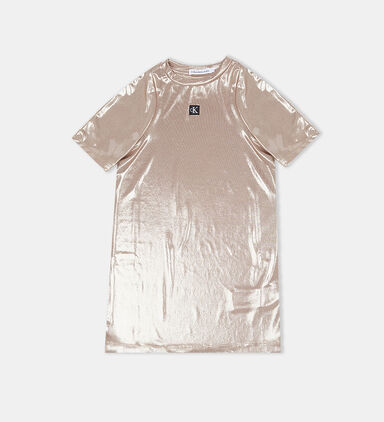 Metallic Logo-print Mini Dress