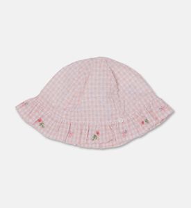 Tartine et Chocolat Gingham Floral-embroidery Sun Hat, Packshot View