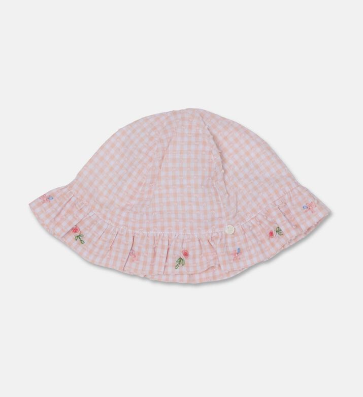 Tartine et Chocolat Gingham Floral-embroidery Sun Hat, Packshot View