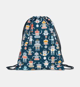 A Little Lovely Company Drawstring Bag - Robots, Packshot View