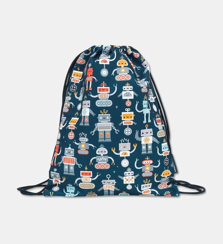 A Little Lovely Company Drawstring Bag - Robots, Packshot View