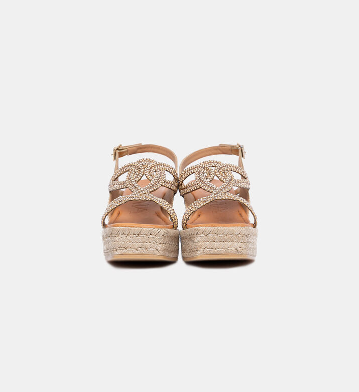 Riad Raffia Wedge-heel Leather Sandals