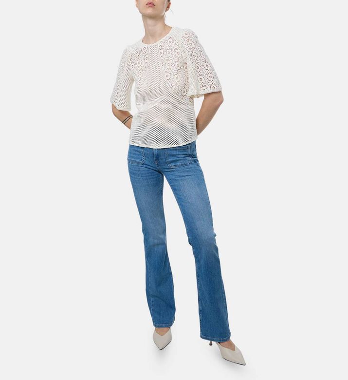 Ba and Sh Wide Short-sleeve Crewneck Top, Model View