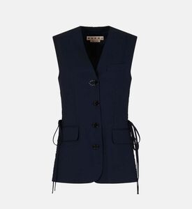 سترة بلا أكمام بتفاصيل عقد جانبية