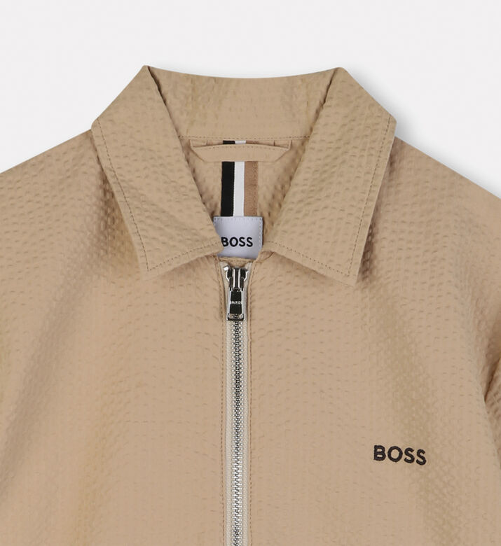 Boss Short-sleeved Seersucker Zip Shirt, Packshot View