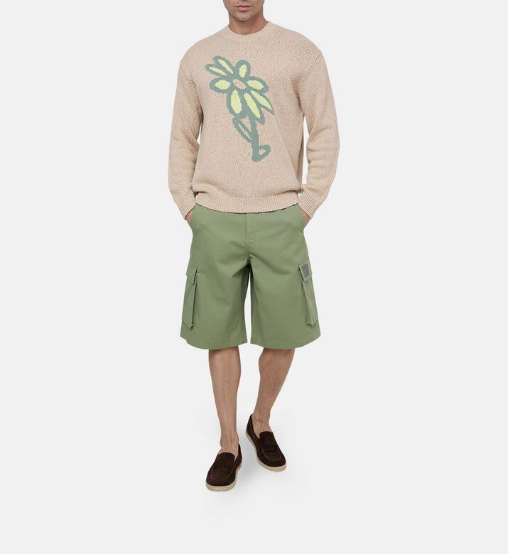 Cotton Belted Cargo Bermuda Shorts