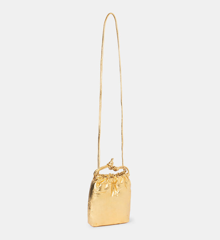 Rock To Go Creased Metallic Bucket Bag