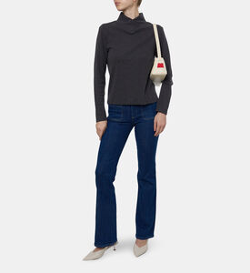 Ba and Sh High Folded Turtleneck Ribbed Sweater, Model View