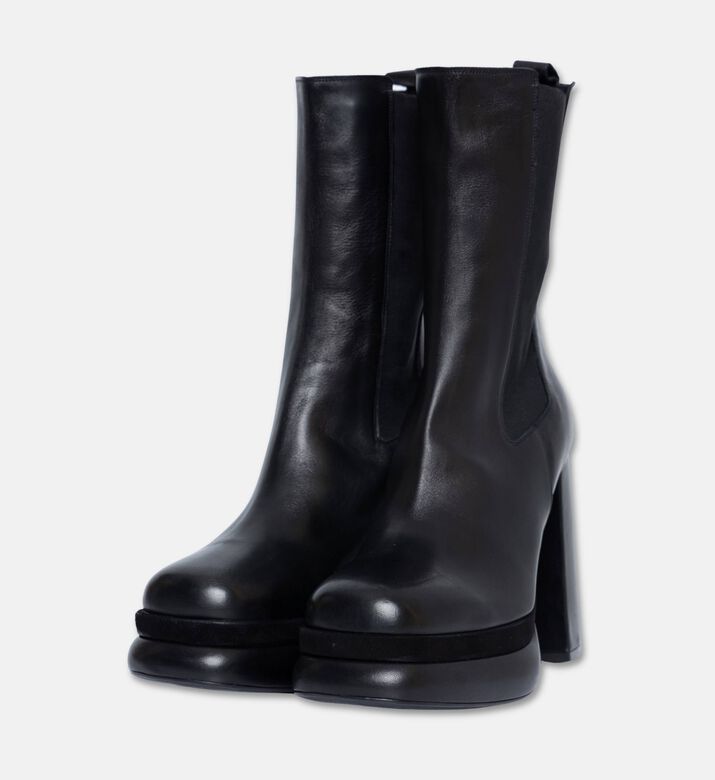 Albano High Platform Heel Suede Boots, Black, Eu-41, Packshot View