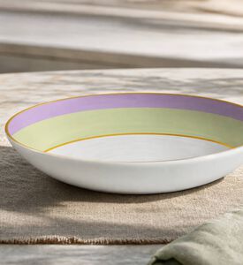 Baci Milano Firenze Porcelain Soup Plate, Green, Model View