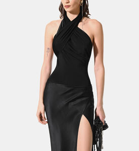 تنورة ميدي بفتحة عريضة جانبية