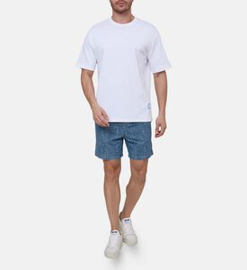 تيشيرت قطن عضوي بياقة دائرية وقصة مستقيمة