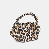 Leopard-print Braided Handle Bag
