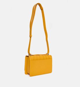 Camille Fournet Signature Calf Leather Pleated Shoulder Bag, Yellow, Packshot View