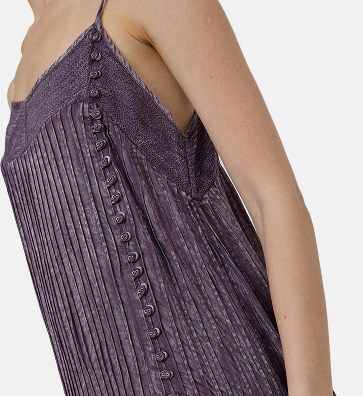 Pleated Sleeveless Maxi Dress