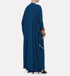 Dalia Al Azem Embellished Feathered Cuffs Abaya, Model View