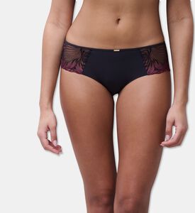 Chantelle Embroidered Tulle Shorty Briefs, Blue, Xl, Model View