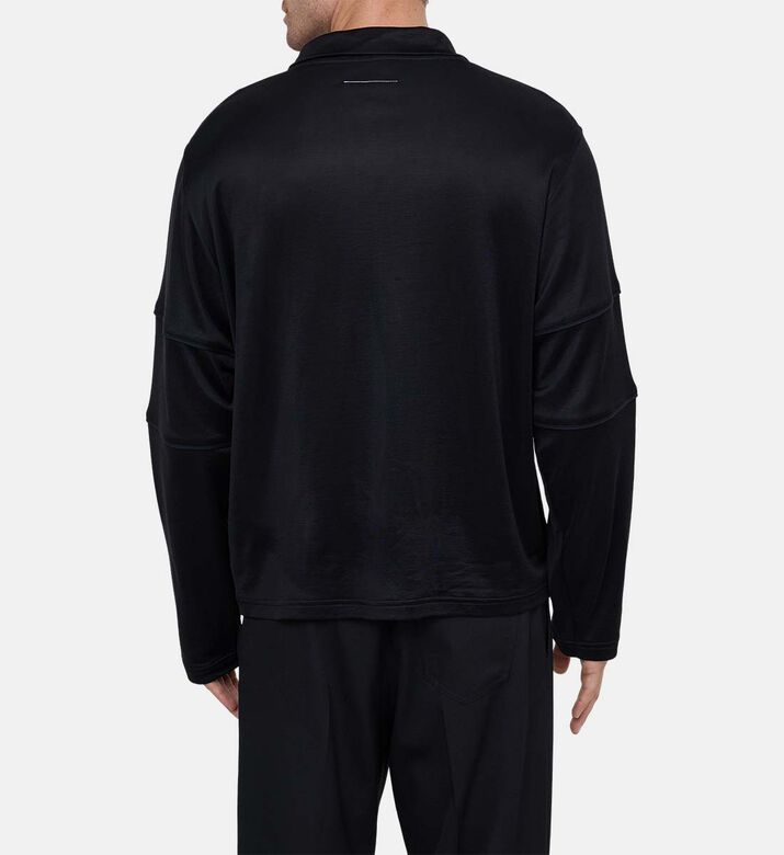 بلوزة طويلة الأكمام بنصف سحاب