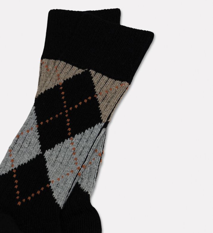 Closed Argyle Knit Socks, Black, L, Packshot View