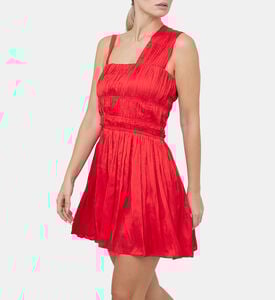 Roselie Pleated Satin Mini Dress Roselie Pleated Satin Mini Dress