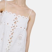 Linen Flowers Richelieu Sleeveless Blouse