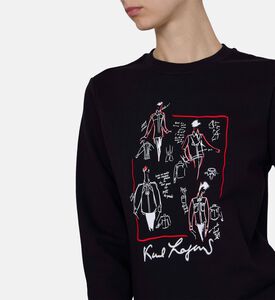 سويت شيرت بياقة دائرية وطبعة سكيتش