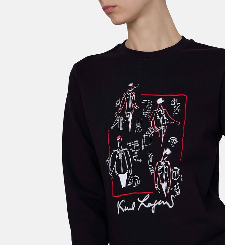 Sketch-print Crewneck Sweatshirt