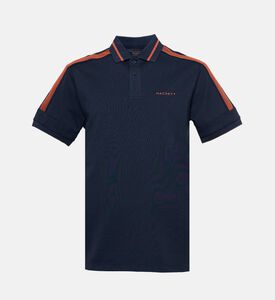 Hackett London Striped Button Placket Polo Shirt, Packshot View