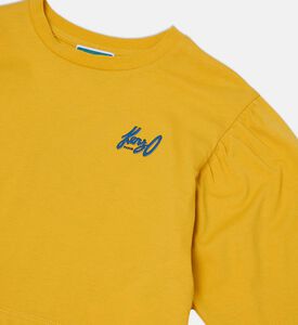 تيشيرت بأكمام طويلة بطبعة شعار