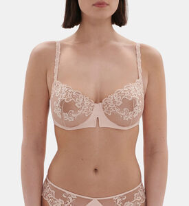 صدرية ساغا شفافة نصفية بلون وردي خجول