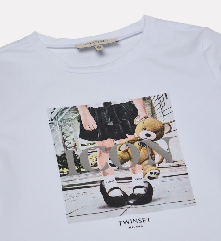Twinset Long-sleeve Printed T-shirt, Black, 6y, Packshot View