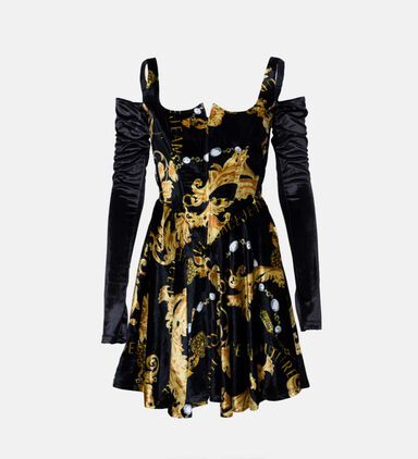 Couture Velvet Bustier Dress