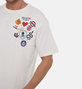 The Kooples Embroidered Patches Oversized T-shirt, Model View The Kooples Embroidered Patches Oversized T-shirt, Model View