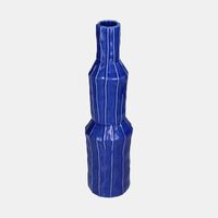 Ceramic Glazed Ribbed Vase
