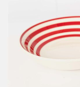 Easy Life Hand-painted Ceramic Soup Plate, Red, Packshot View