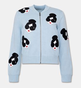 Alice and Olivia Embroidered Zip-up Cardigan, Packshot View